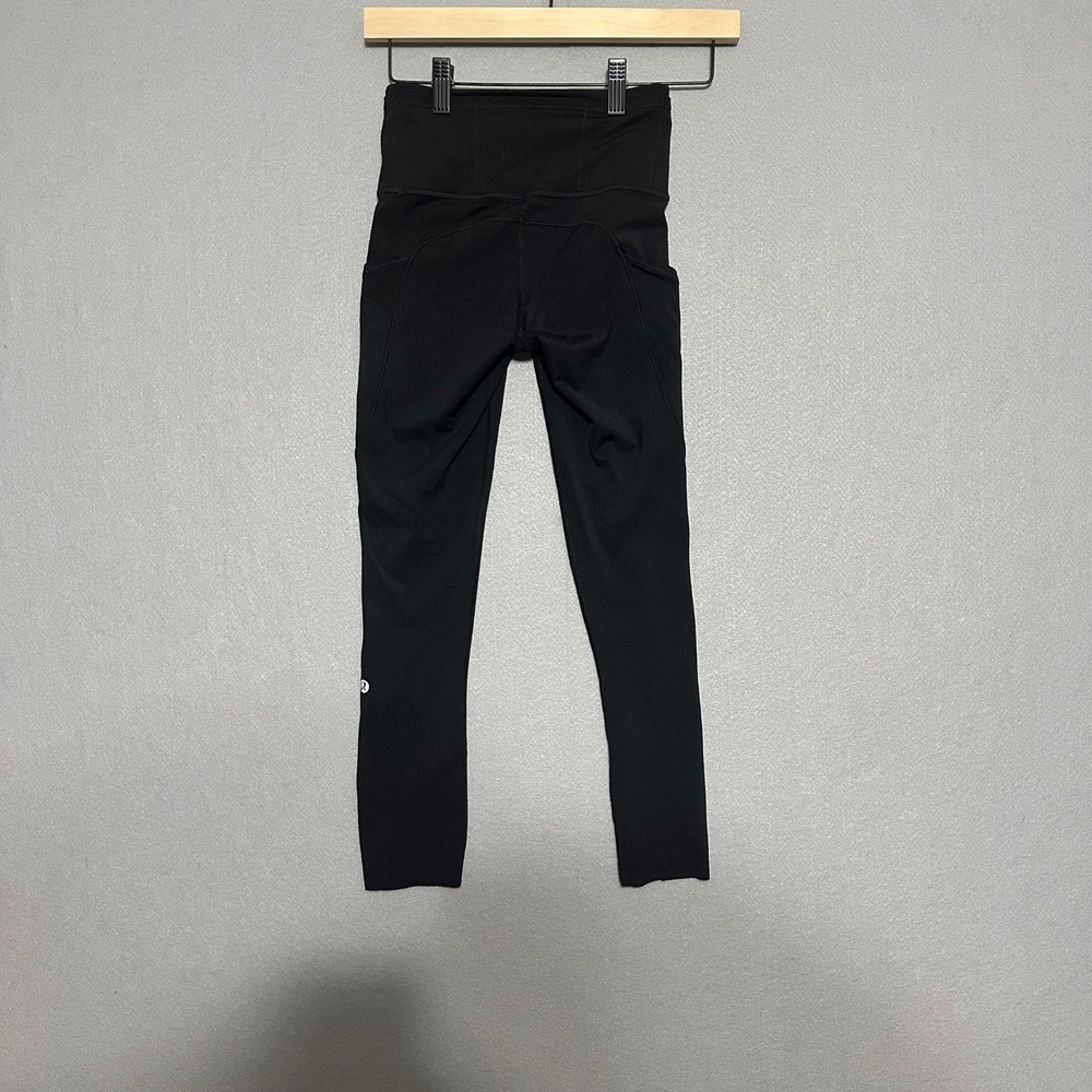 Lululemon Fast and Free High-Rise Tight 23" Black Nulux Leggings Size 2 LW6BCXS